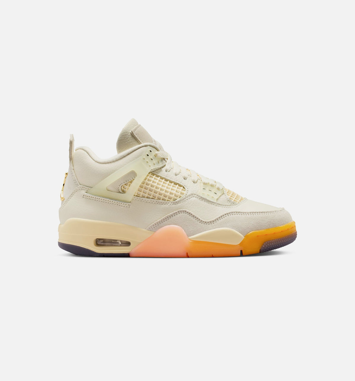 Air Jordan 4 Retro Birds of Paradise Women's Sneakers - Off-White / Metallic Gold / Flax / Orange / Black