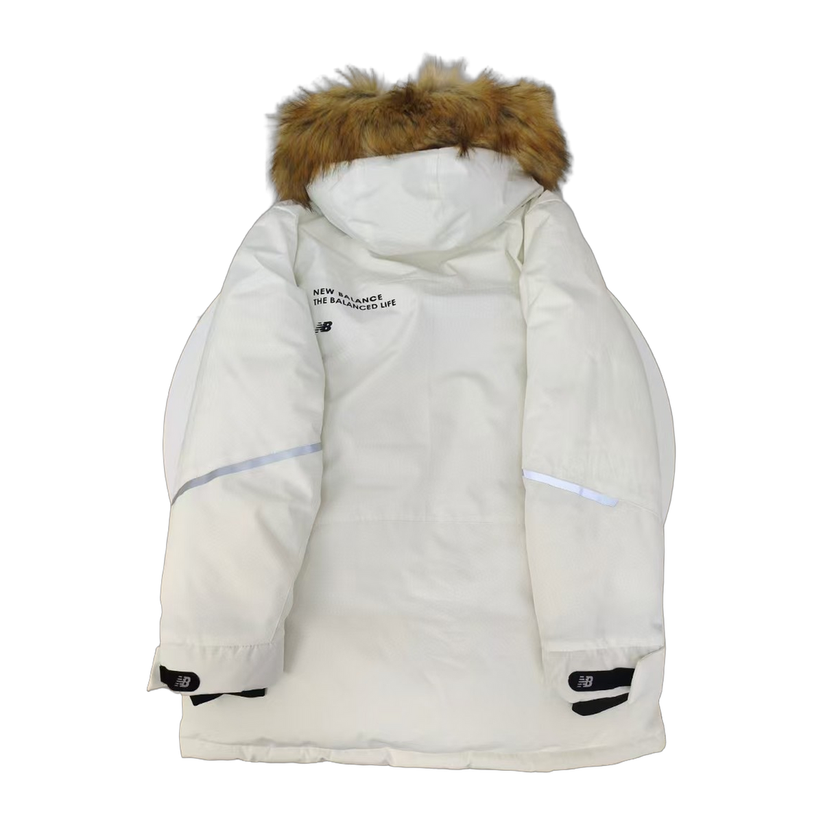 New Balance Fur-Trim Hooded Utility Jacket | White | Insulated
