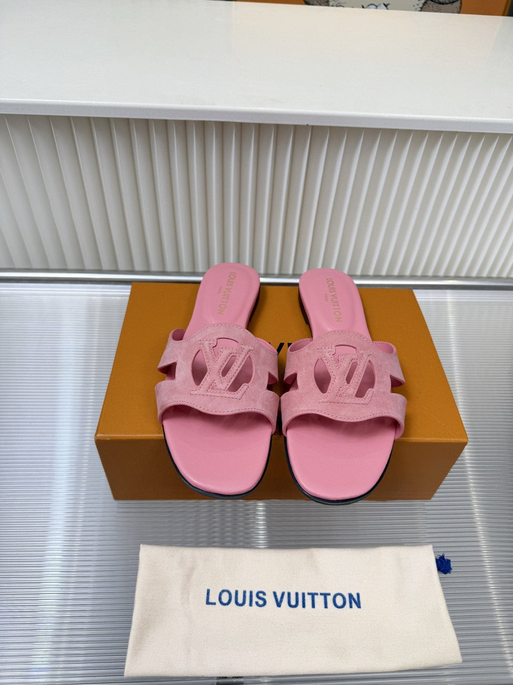 Louis Vuitton Cutout Logo Slide Sandals