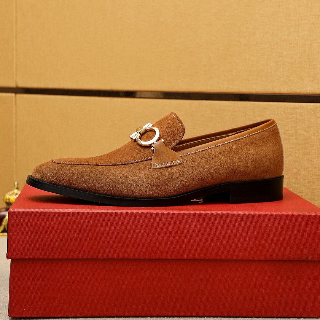 Ferragamo Metal Buckle Loafers