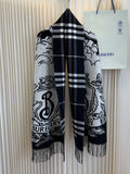 Burberry Equestrian Graphic Fringed Scarf