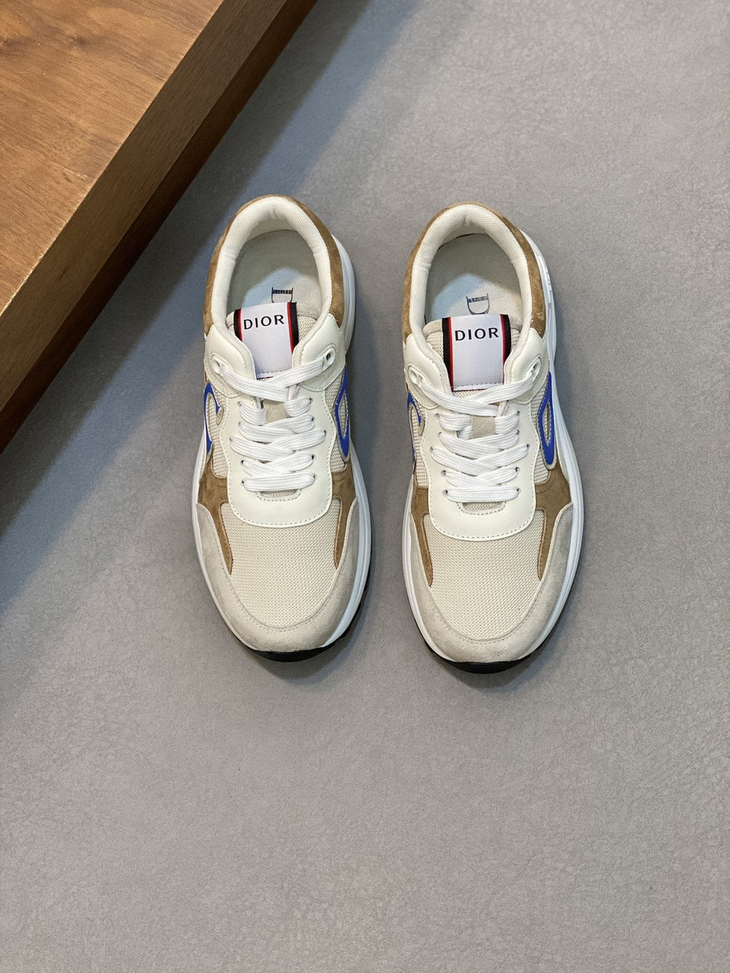 Dior Blue Accent Low-Top Sneakers