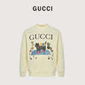 Gucci Whimsical Cartoon Black Cat Picnic Series Crewneck Sweatshirt