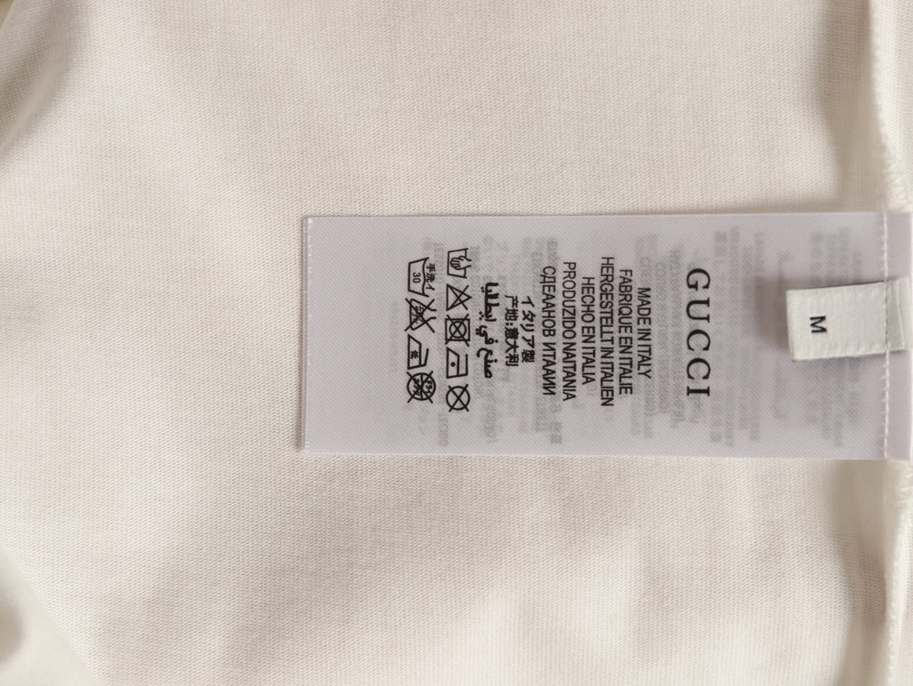 Gucci Interlocking-G Square Lettering T-Shirt - Cream and Black